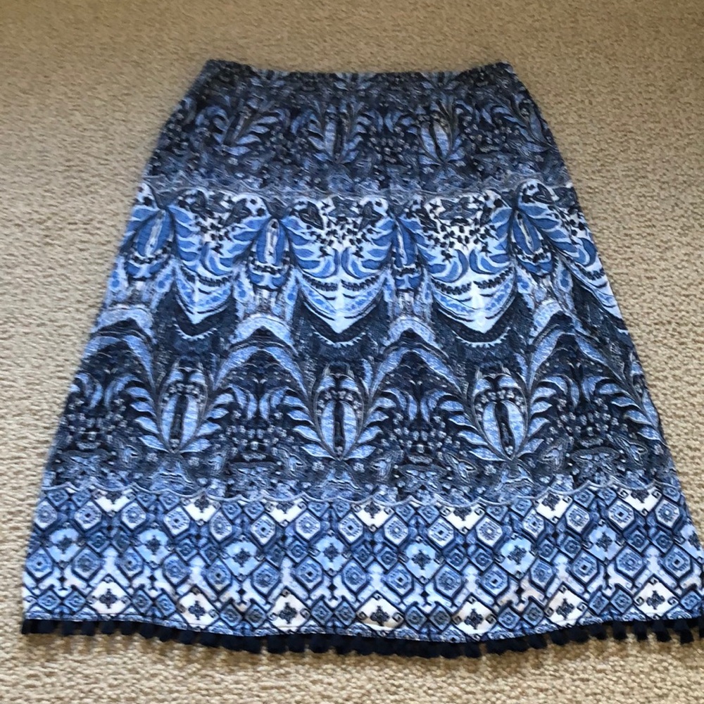 J.Jill fringe-trimmed skirt